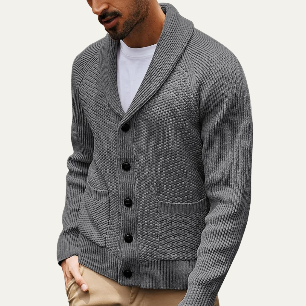 Classic Men's Button Front Sweater Cardigan
