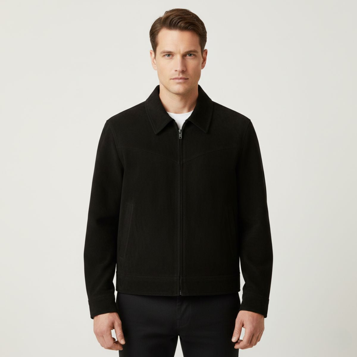 Luxury Suede Bomber Jacket For Men