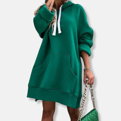 Comfy Women's Hooded Dress with Pocket