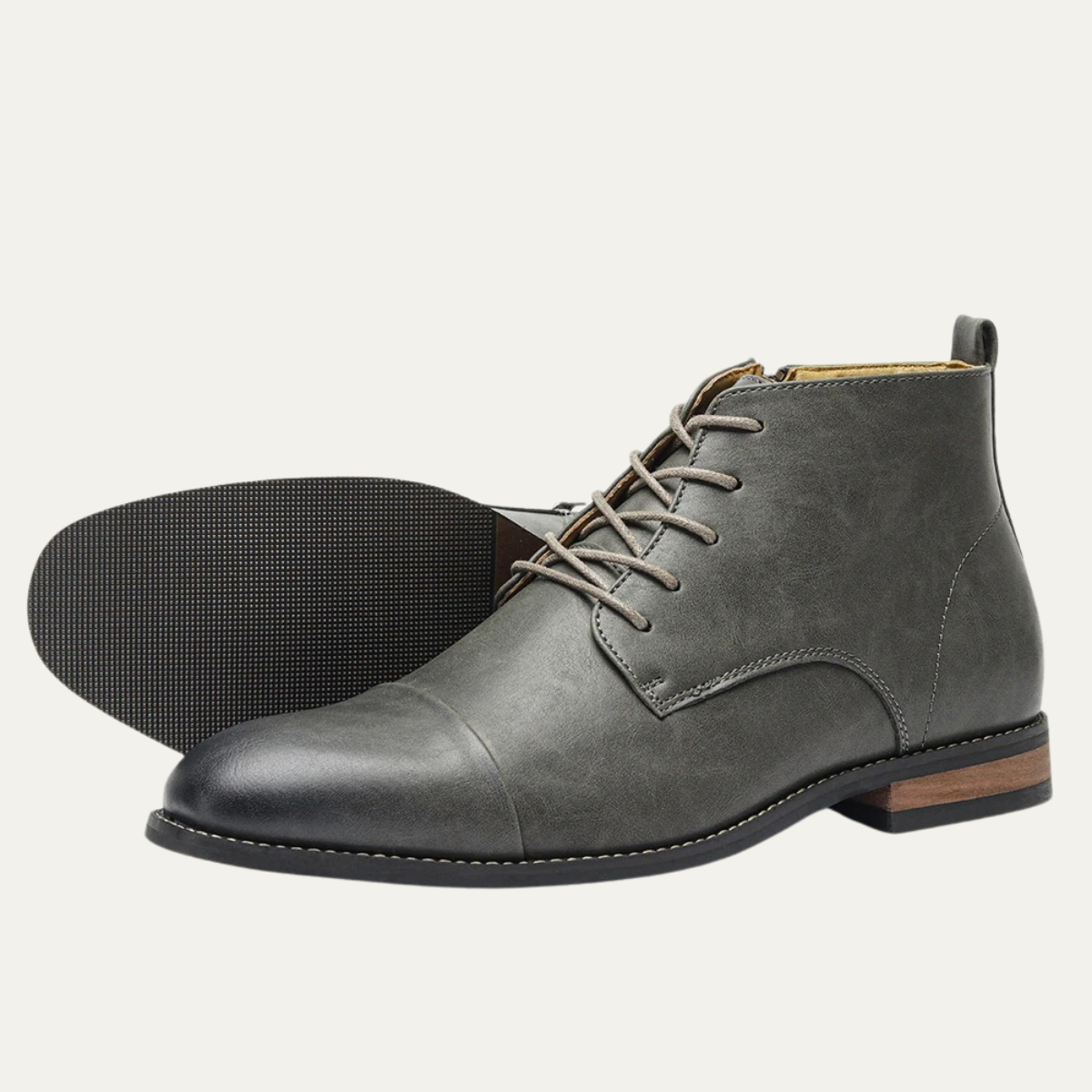 Stylish Men's Leather Side Zip Ankle Boots - Nocini