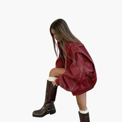 Women's Large Fleece Coat with Long Sleeves