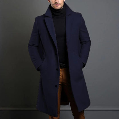 Classic Men's Wool Knee Length Overcoat - Nocini