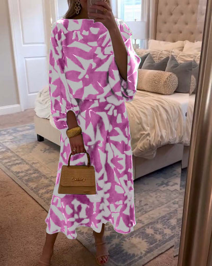 Casual 2-Piece Floral Blouse Set