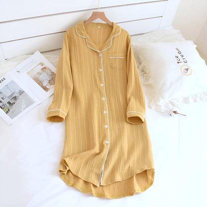 Soft Breathable Ladies Nightdress with Stripes