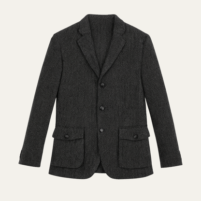 Classic Mens Gray Two Button Suit Jacket - Nocini