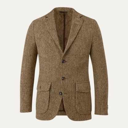 Classic Men's Wool Tweed Blazer Jacket