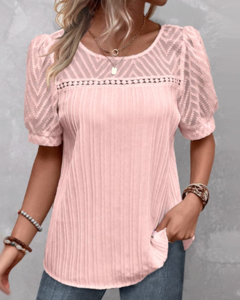 Ladies Lightweight Semi Sheer Blouse - Nocini