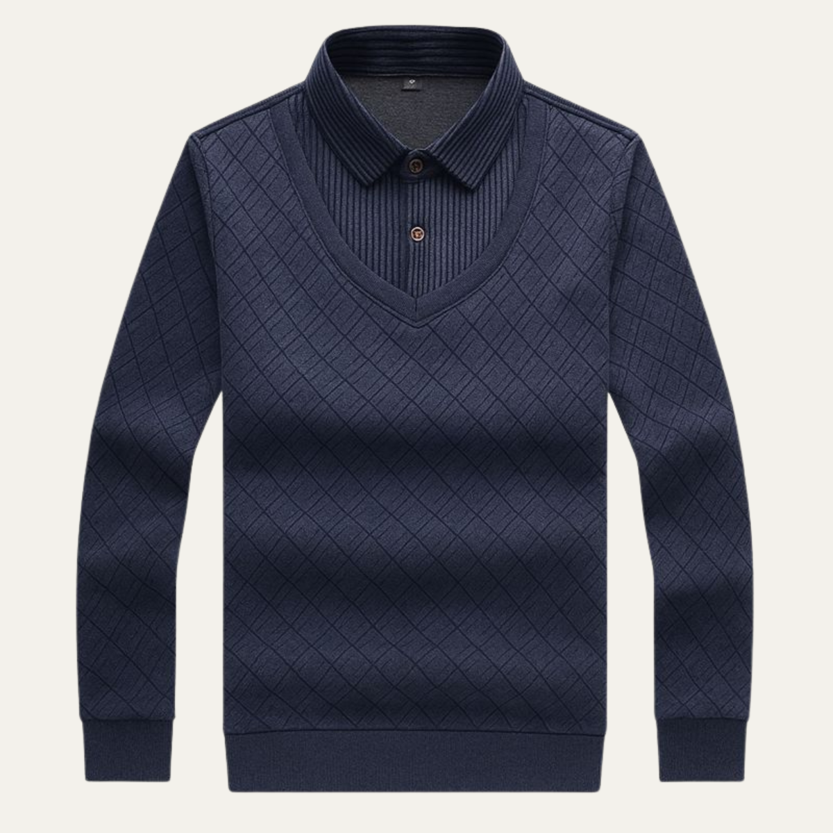 Classic Men's Chunky Knit Polo Sweater - Nocini
