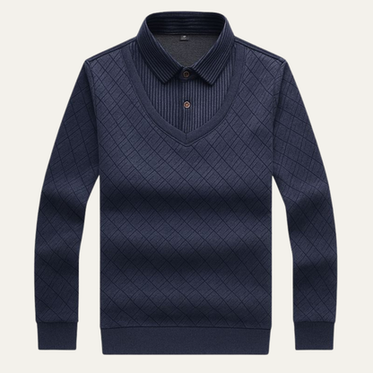 Classic Men's Chunky Knit Polo Sweater - Nocini