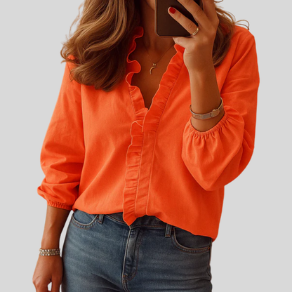 Feminine Frill Women's Top - Olytrend