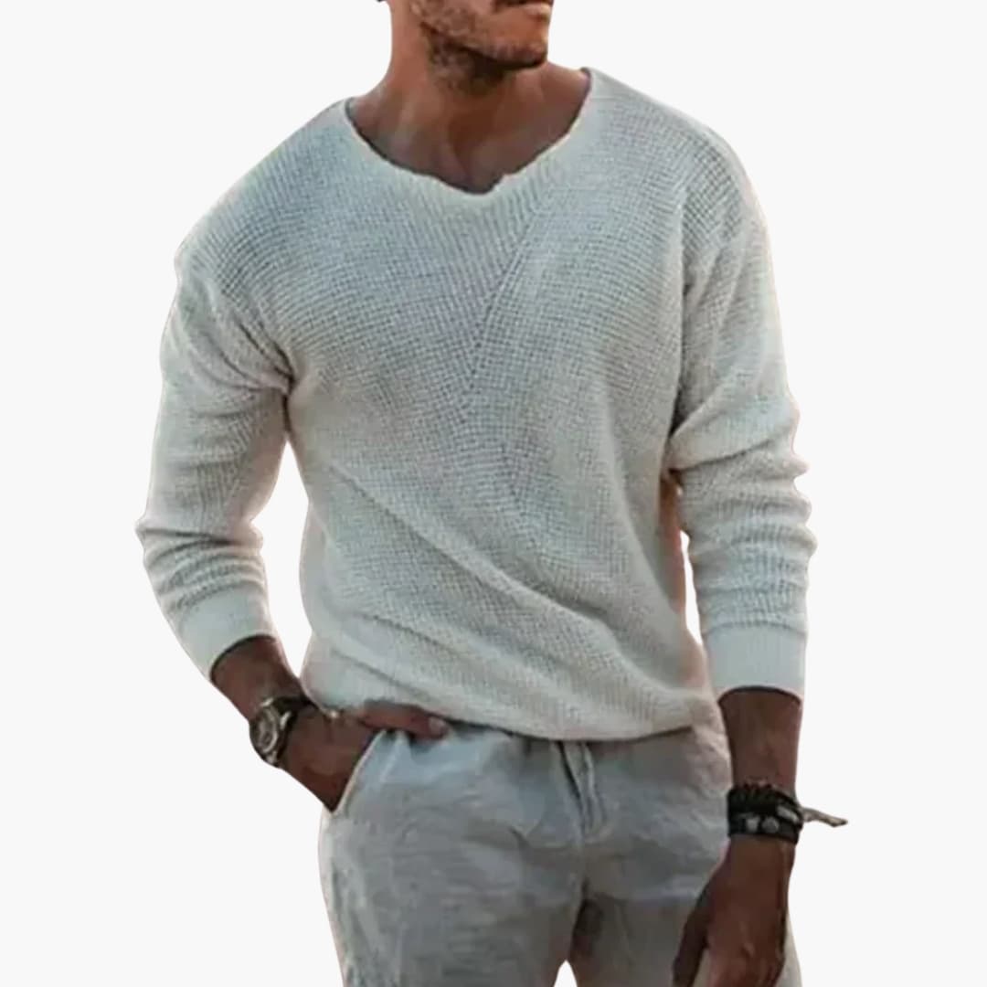 Classic Crew Neck Men's Long Sleeve Sweater - Olytrend
