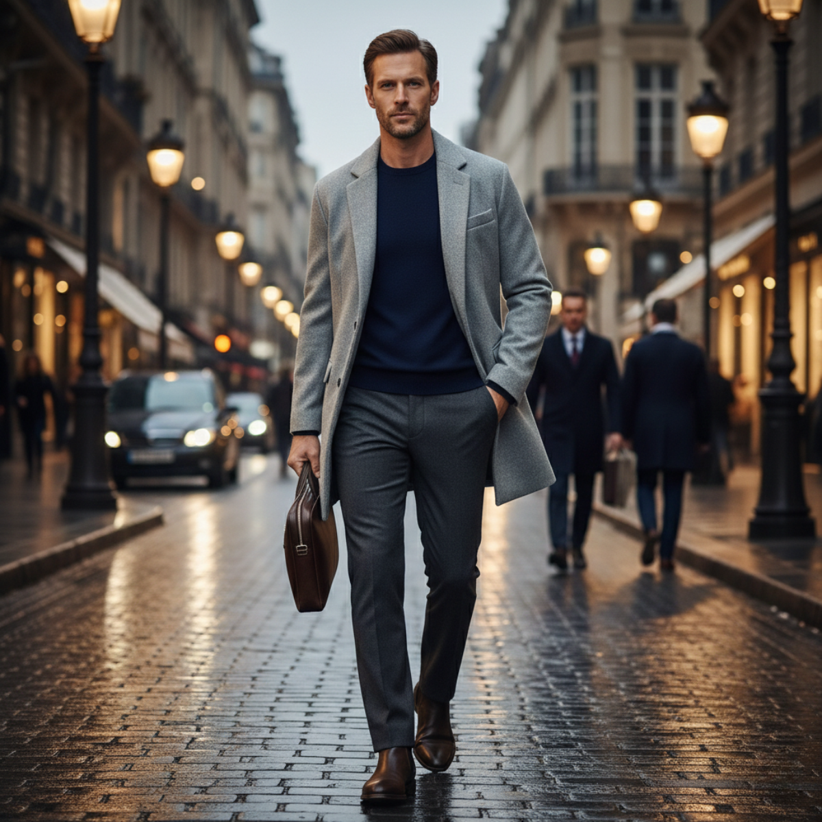 Warm Men's Wool Blend Winter Coat