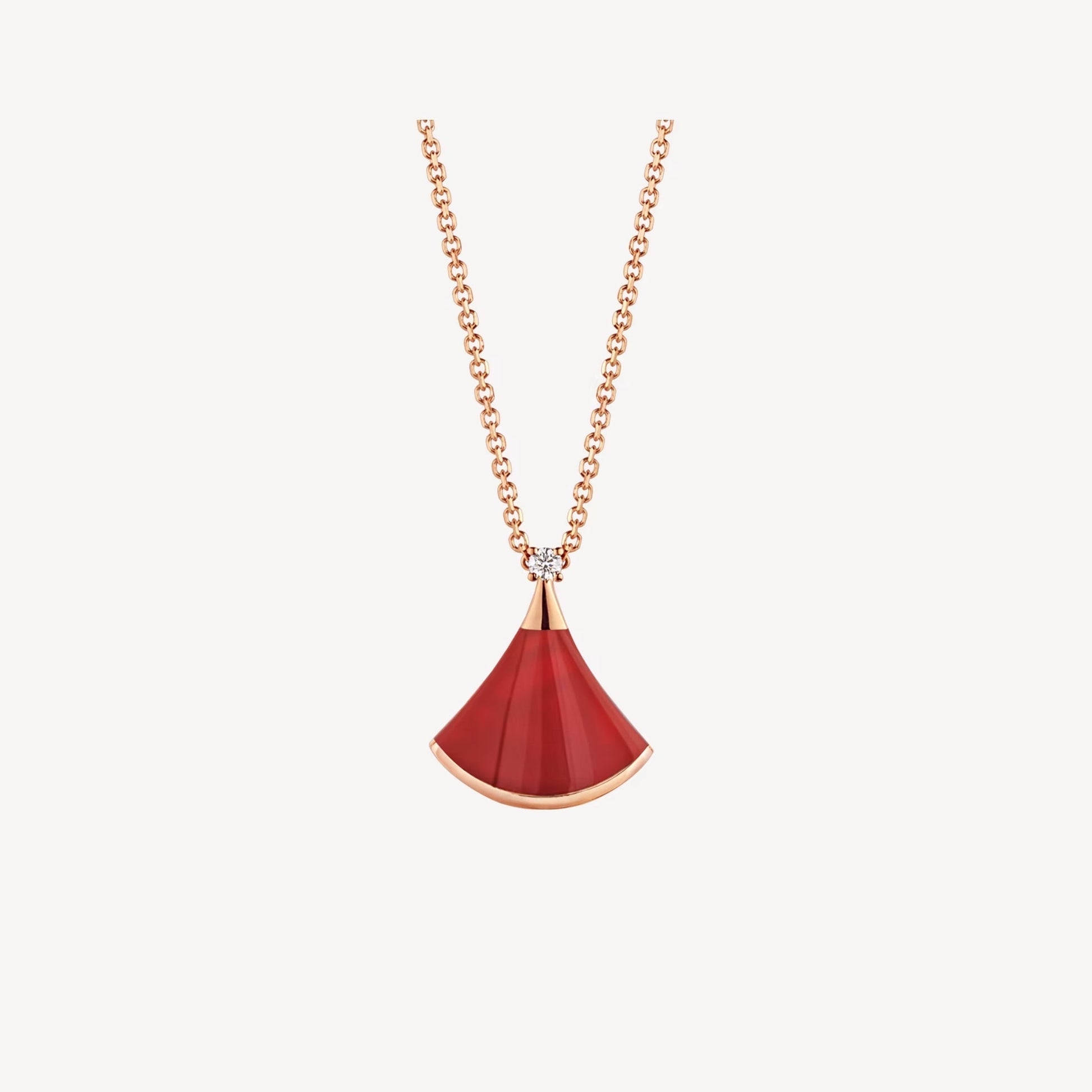Luxurious Red Agate 925 Silver Rose Gold Necklace - Pexav