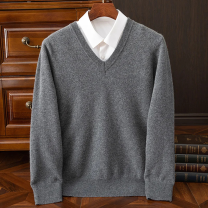 Cozy Men's Crew Neck Cashmere Sweater