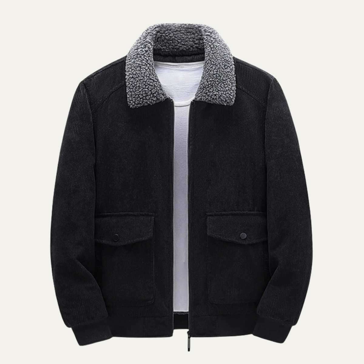 Warm Mens Corduroy Coat with Fleece Lining - Nocini