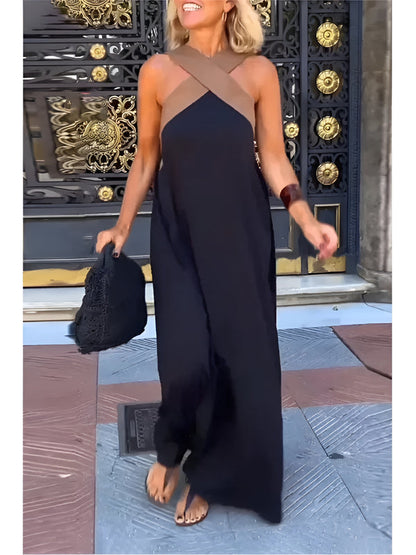 Elegant V Neck Long Evening Dress - Nocini