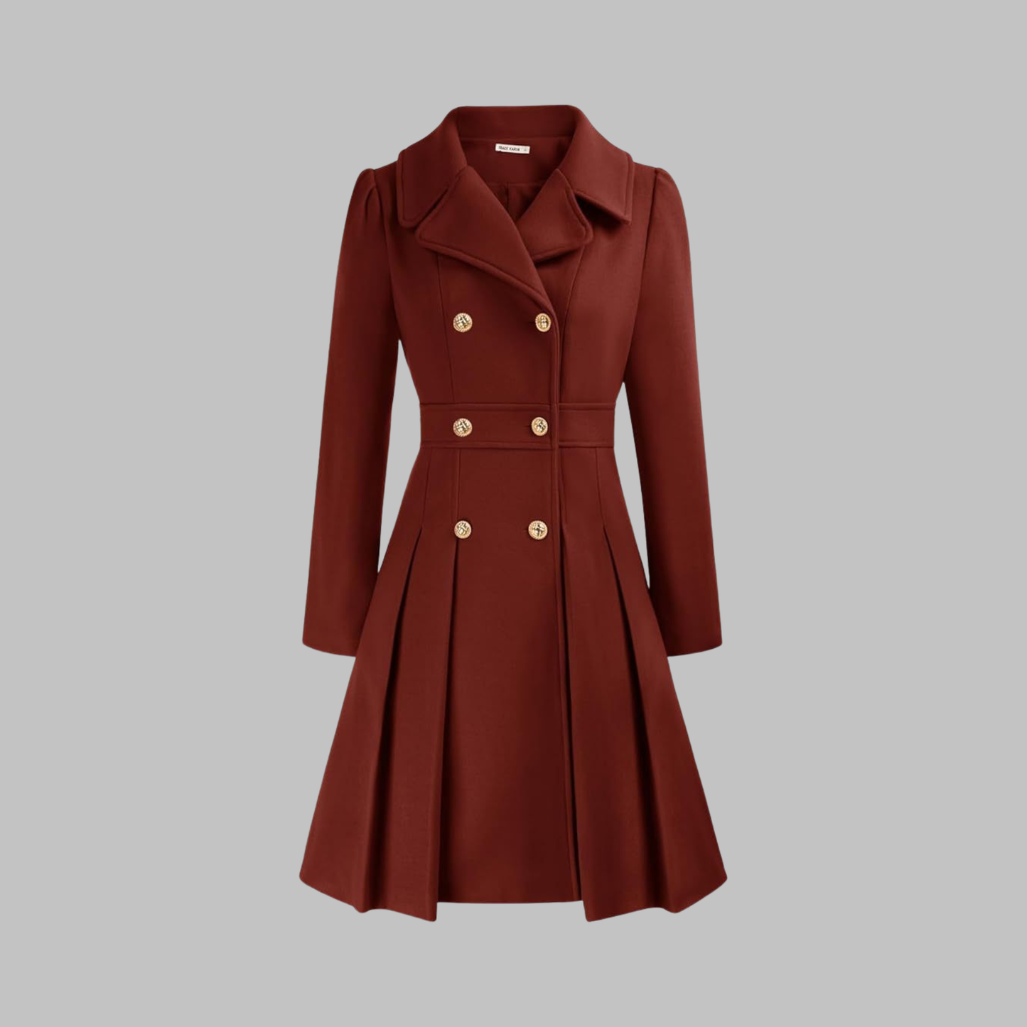 Elegant Double Breasted Long Coat - Olytrend