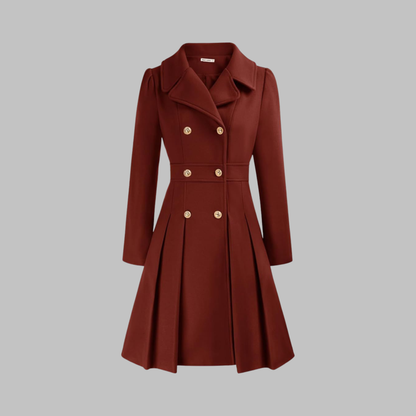 Elegant Double Breasted Long Coat - Olytrend