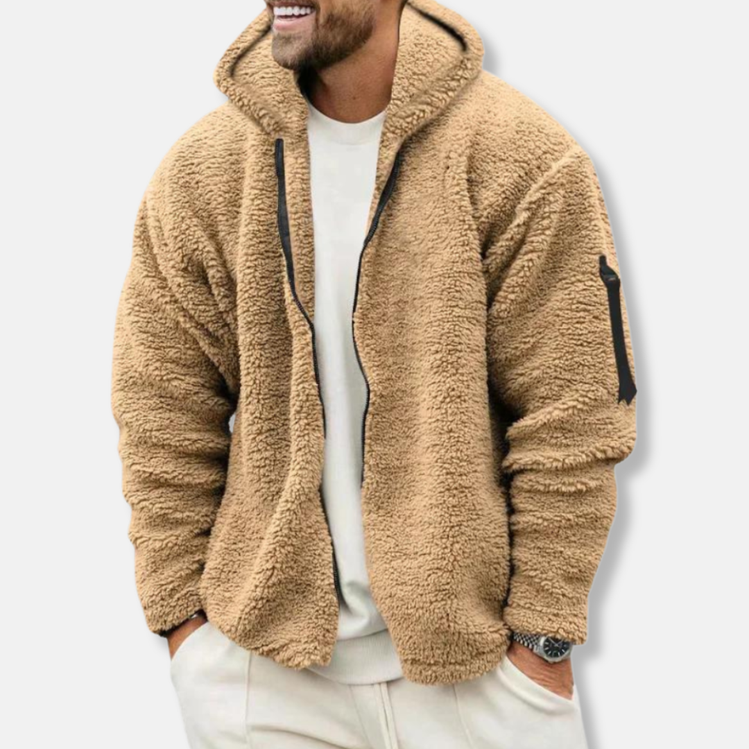Soft Mens Fleece Hooded Jacket - Nocini