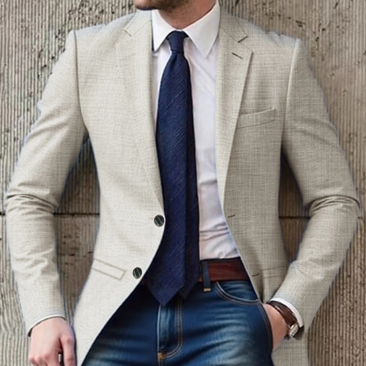 Stylish Men's Cotton Blazer Slim Fit Jacket