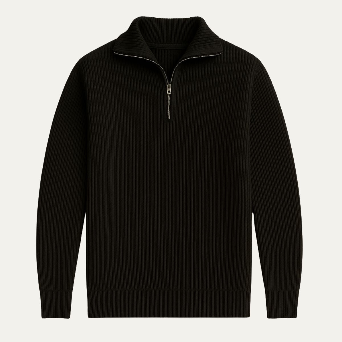 Warm Quarter Zip Wool Sweater