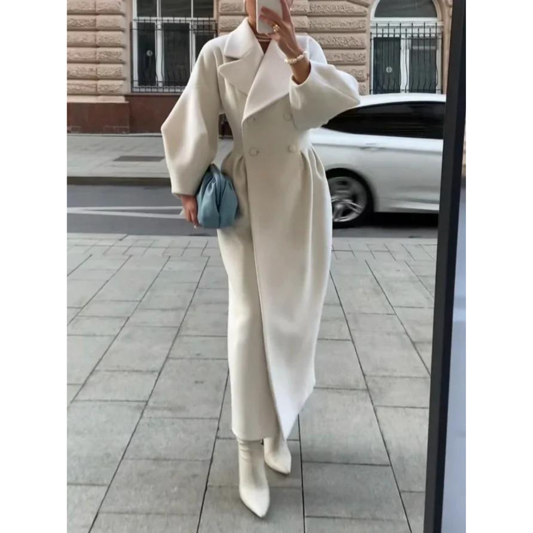 Classic Double Breasted Women's Overcoat - Nocini