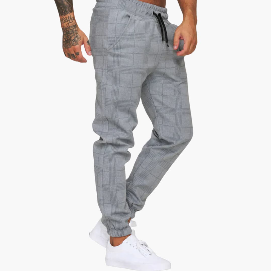 Men's Plaid Fleece Lined Jogger Pants