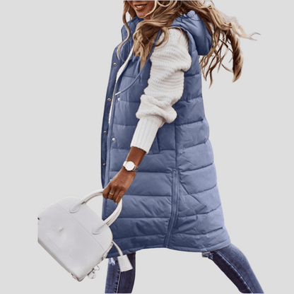 Women's Fleece Lined Hooded Gilet - Olytrend