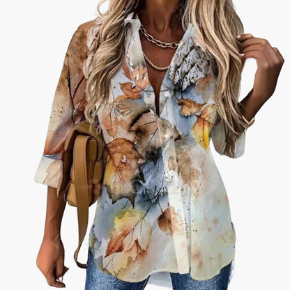 Women's Floral Print Relaxed Fit Blouse