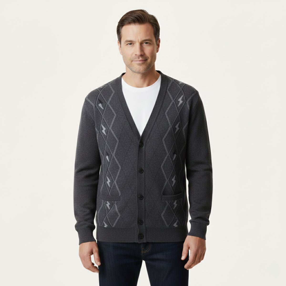 Classic Men's V Neck Sweater with Pockets