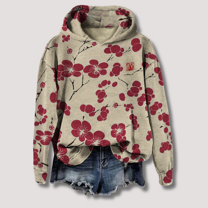 Comfy Women's Hooded Floral Sweatshirt