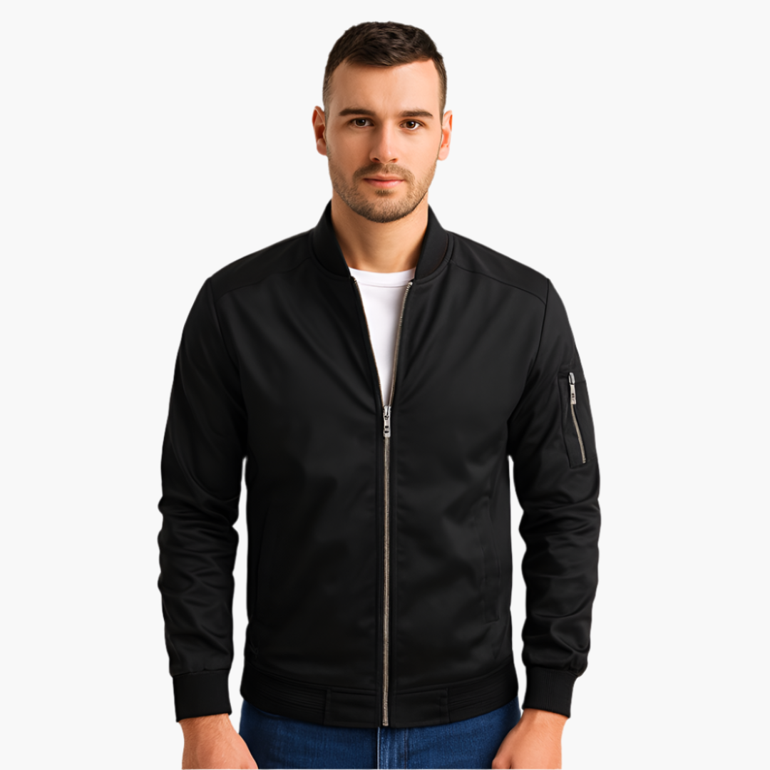 Classic Mens Flight Jacket with Pockets - Olytrend