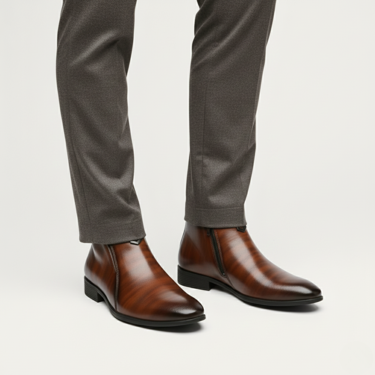 Classic Men's Leather Dress Ankle Boots