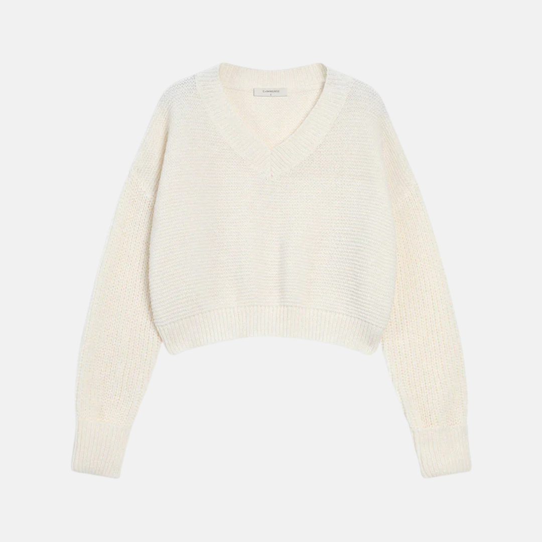 Women's Short V-Neck Knit Sweater