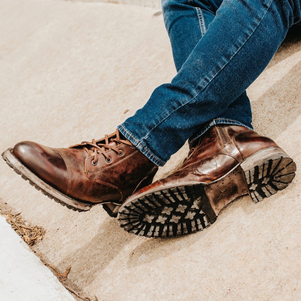 Men's Lace Up ankle Boots with Durable Sole - Nocini