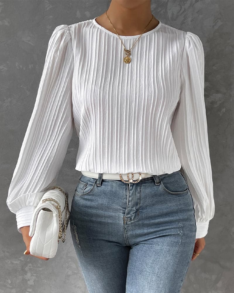 Ladies Floral Ruffle Neck Blouse - Nocini