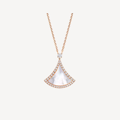 Luxurious Mother of Pearl 925 Silver Gold Necklace - Pexav