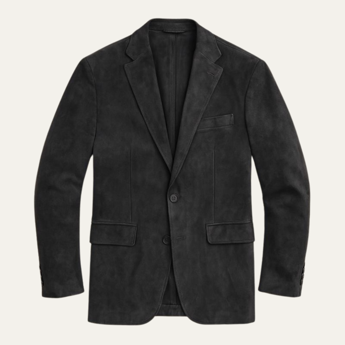 Classy Men's Suede Jacket with Notched Collar - Nocini