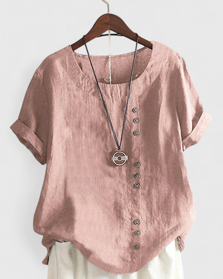 Soft Casual Short Sleeve Top - Olytrend
