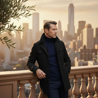 Warm Waterproof Men's Wool Winter Jacket