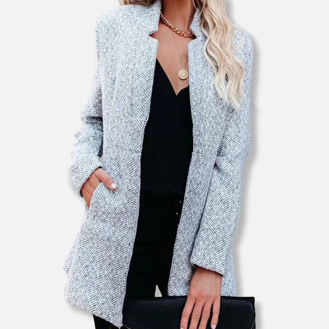 Slim Fit Herringbone Blazer Jacket - Nocini
