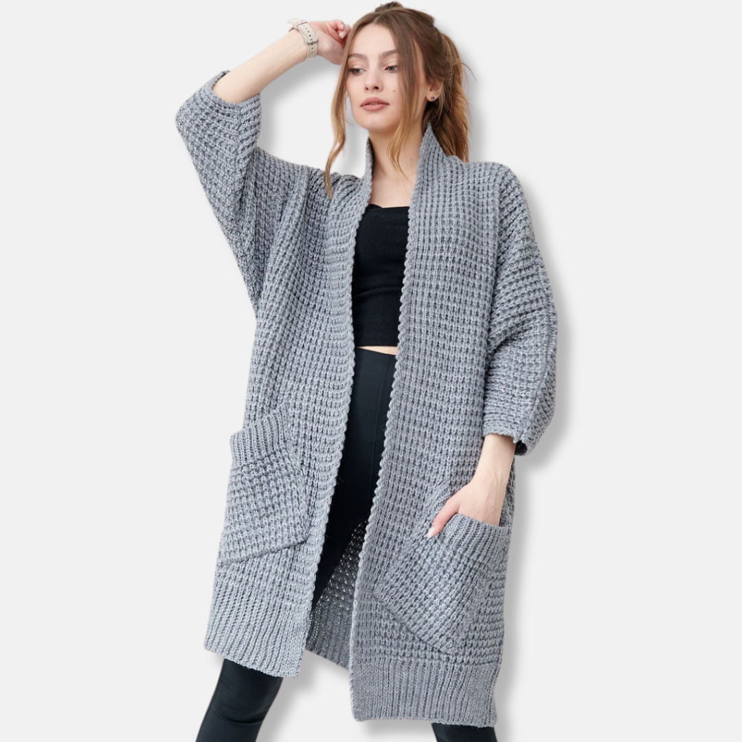 Women's Oversized Open Front Knit Coat - Nocini