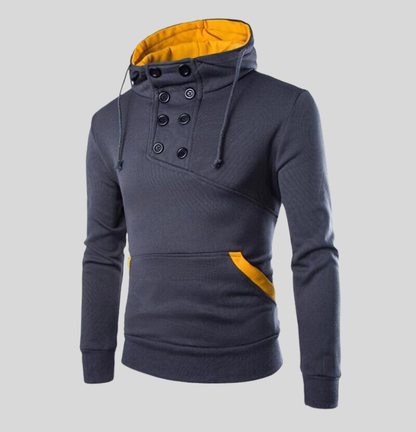 Men's Slim Fit Hooded Sweatshirt with Double Pockets - Nocini