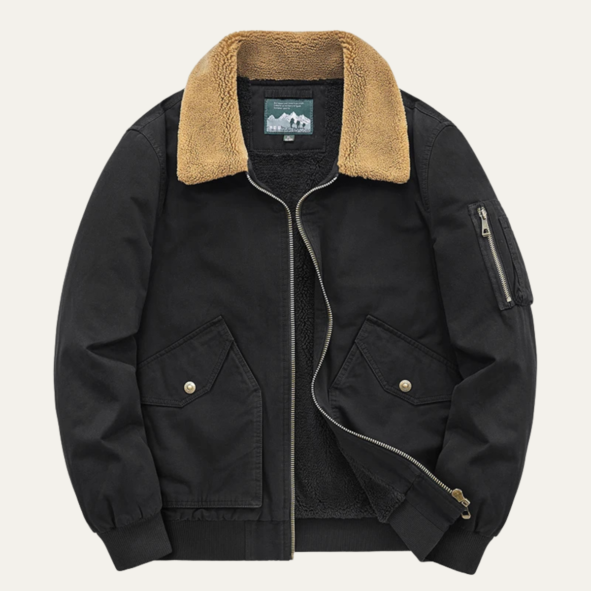 Cozy Men's Fleece Lined Bomber Jacket - Nocini