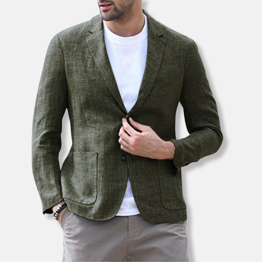 Men's Slim Fit Blazer with Classic Lapel - Nocini