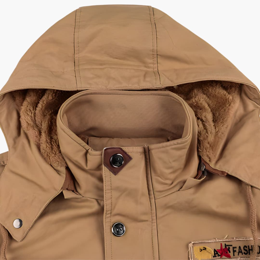 Waterproof Parka Jacket with Hood and Extra Pockets