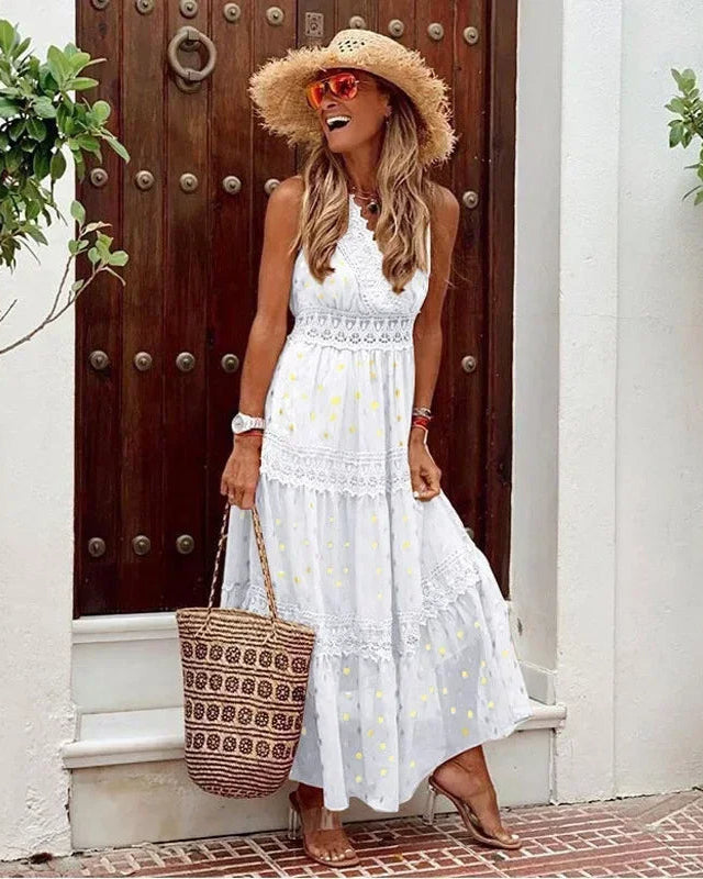 Flowy Floral Women's Maxi Dress - Olytrend
