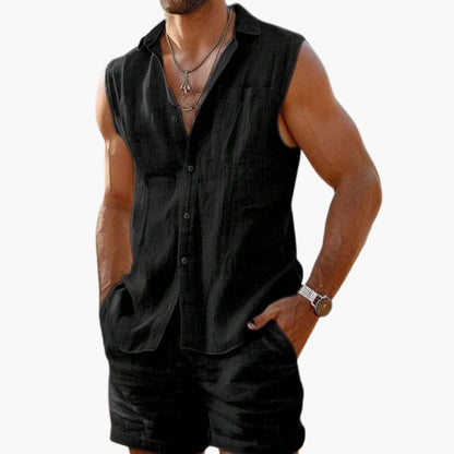 Summer Sports Vest and Shorts Set for Men