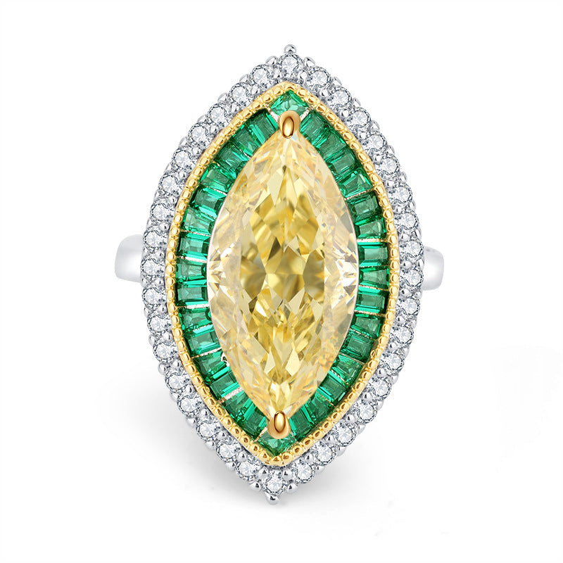 Sparkling Diamond Engagement Ring, Sterling Silver CZ Stone - Pexav