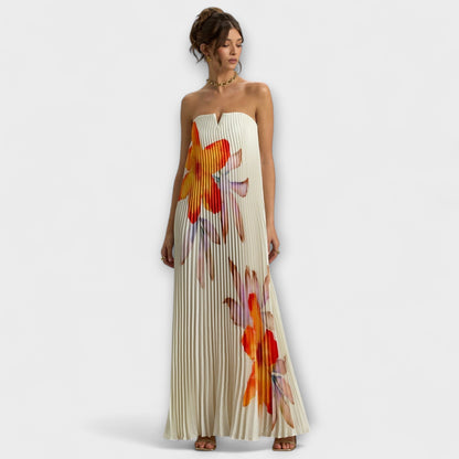 Vibrant Floral Long Evening Dress for Women - Nocini
